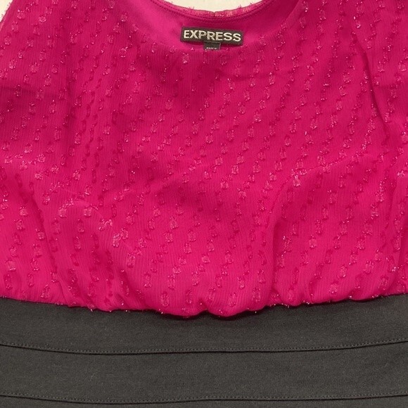 Express Dress SZ M Magenta and Black Cocktail Party Sleeveless Form Fitting EUC - Picture 7 of 11